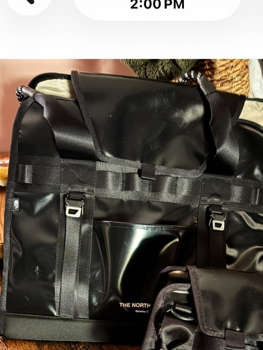 Northface patent leather tote
